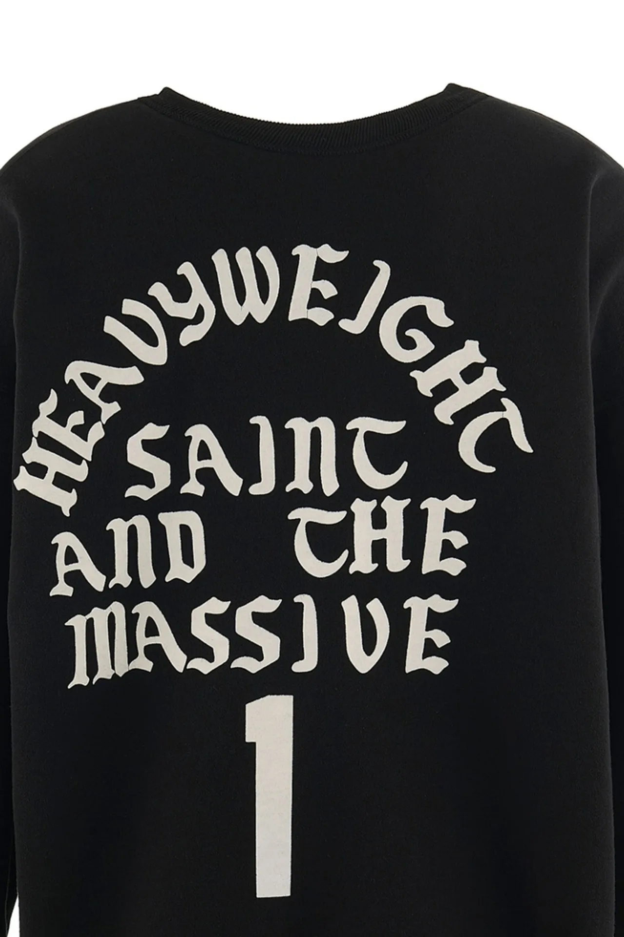 SAINT Mxxxxxx CREW SWT/IT'S SAINT/BLK Flocked SAINT sweatshirt Black S-XL ⚠️Note: This is flocking printing, not glue or crack paste. Don’t buy what you see in the picture. Short and loose fit. Both front and rear necklines are curved. Electrostatic flocking printing technology. Correct accessories. Fruit main mark/little angel anti-counterfeiting label.